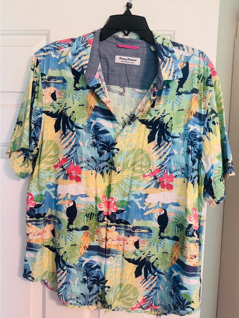 Tommy Bahama Blue Green Multicolor Tropical Camp Shirt